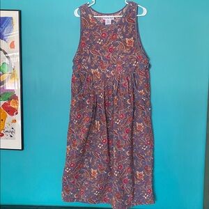 Vintage corduroy jumper dress farm girl Boho Sz M